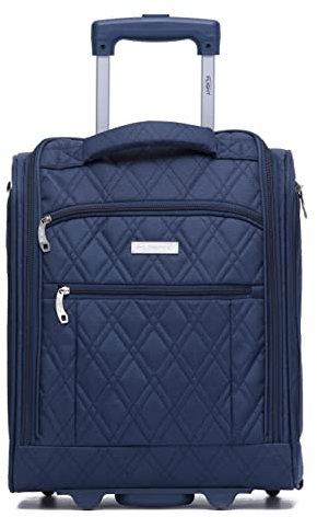Flight Knight 45x36x20cm easyJet Underseat Carry On Non Priority Approved Handgepack Koffer - 2 Rader - Ultra Lightweight Durable Soft Case Textile Cabin Suitcase