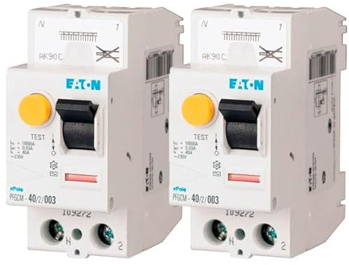 Eaton Lot de 2 interrupteurs différentiels auto 40A type A 30mA, PFGM, borne à ressort