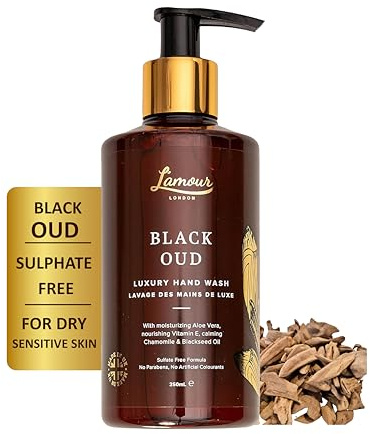 L'amour Natural | Black Oud | Sulphate Free Hand Wash | Essential Oils | Luxury | Gentle for dry and sensitive skin | 250mL