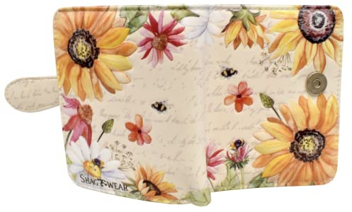 Shag Wear Sonnenblumen-Geldbörse für Damen, klein, beige, beige, Small, Modern