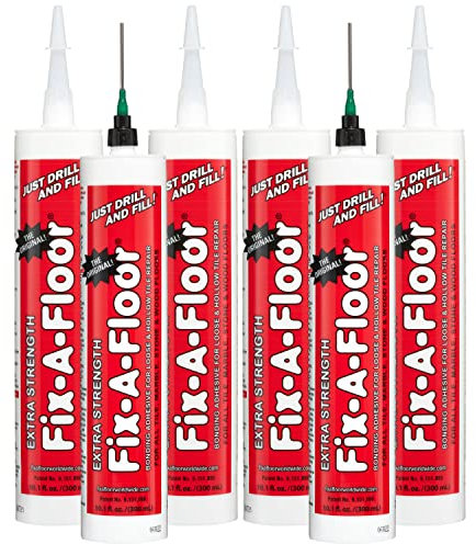 Fix-A-Floor Kit de inyector de microprecisión todo en uno, para reparación rápida de azulejos sueltos/huecos y crujientes, madera, LVT y laminado. Incluye 2 adaptadores de jeringa y puntas