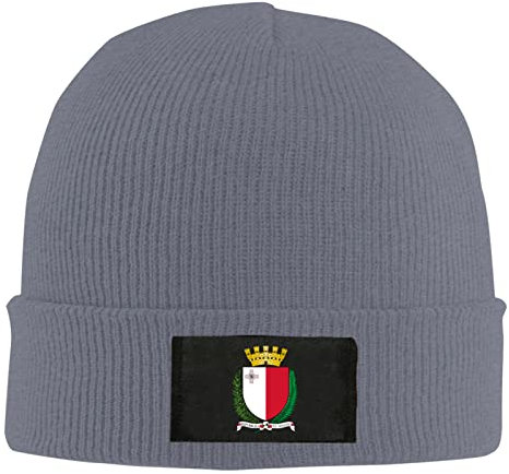 DJNGN Cappello a Cuffia Unisex con Stemma Nazionale di Malta Cappello Caldo Lavorato a Maglia in Lana