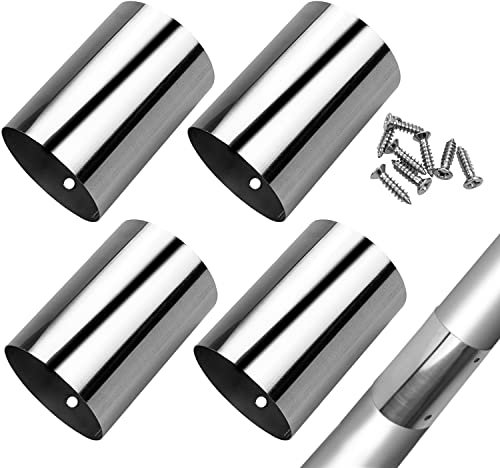 4Pcs 50mm Stair Handrail Connection Joint,Ultra-Thin 0.4mm Stainless Steel Expandable Handrail Joint，with 8Pcs Stainless Steel Screws