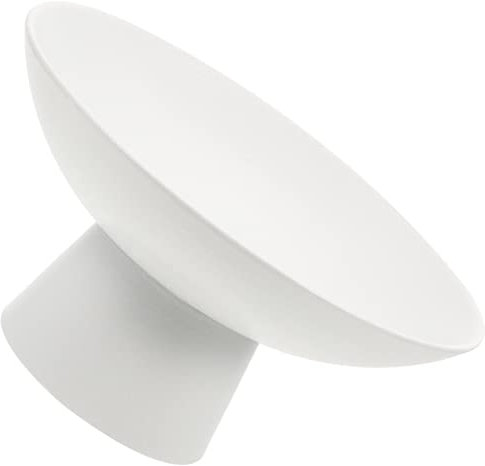 BESTonZON Decorative Pedestal Bowl Ceramic Fruit Serving Bowl Round Dessert Display Stand Decorative Serving Tray for Nuts Bread Snack Kitchen Counter Table Centerpiece White