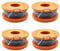 Lot de 4 bobines de fil de rechange pour débroussailleuse Mac Allister MGTP18Li Diamètre 1,65 mm