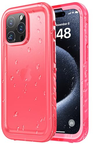 SPORTLINK for iPhone 15 Pro Case Waterproof - Shockproof Heavy Duty Front and Back Cover [Built in Screen/Camera Protector] 360 Full Body Protective [Dustproof][IP68 Underwater]-6.1 Pink