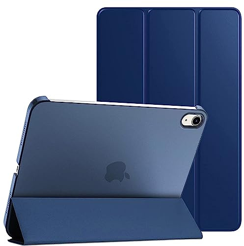 PROTech Hülle für iPad 10. Generation 2022, Slim Stand Cover für iPad 10th Gen 10.9 Zoll, unterstützt Touch ID, Auto Wake/Sleep Smart Shell mit durchscheinender Rückseite (blau)