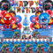 100 Pezzi Supereroi Stoviglie per Feste Compleanno, Supereroi Compleanno, Supereroi Palloncini Foil per Feste, Supereroi Piatti Carta Compleanno Bicchieri Tovaglioli Tovaglie Kit Compleanno Bambino