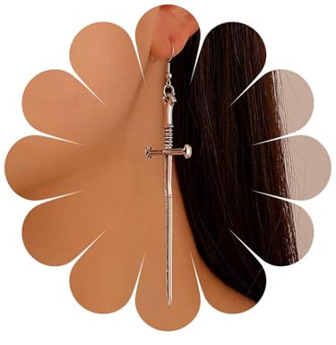 Inateannal Punk Spada Orecchini Pendenti Lungo Croce Pugnale Orecchini Croce D'argento Spada Gancio Orecchini Spada Gotica Coltello Gioielli Per Le Donne E Le Ragazze