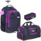 Elephant 3 Teile Set Trolley Hero Signature Schultrolley Schulranzen Trolly Sporttasche Mäppchen 12800 (Tiff Lila 13016 (Lila Violett Schwarz))