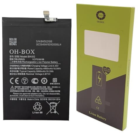 OH-BOX® Bateria Compatible con Xiaomi BN5G Redmi 10C/ Redmi 10A (220333QAG, 220233L2C)