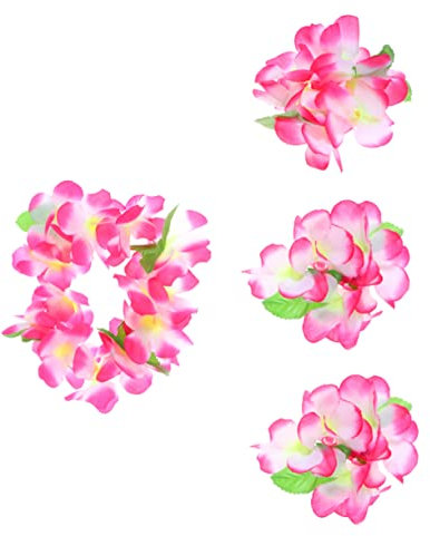 Ciieeo Forniture Per Feste Hawaiane Set Di 4 Collane E Braccialetti Floreali Decorazioni Tropicali