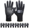 HANDLANDY 6 Paar PU-beschichtetes Nylon, schwarz, Schutz-Arbeitshandschuhe, rutschfeste flexible Handschuhe für Bau, Lager, Gartenarbeit, Größe M
