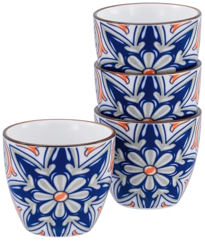 CreaTable, 21892, Serie Aladin, 4-teiliges Geschirrset für 4 Personen, Espresso Set aus Steinzeug, spülmaschinen- und mikrowellengeeignet, Qualitätsproduktion