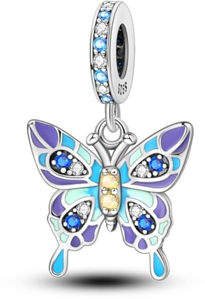 NARMO 925 Charms Schmetterling Dangle Charms für Pandora Armband Sterling Silber Charm