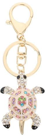 Porte-clés tortue en strass - Pendentif tortue en cristal - Porte-clés décoratif - Ornement de voiture - à main - Pendentif - Accessoire inspiré - , Multicolore, 11.5x4cm