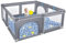 FIVMEN Laufstall Baby Laufgitter 150x180cm Baby Playpen aus Oxford-Tuch mit Atmungsaktives Netz und Reißverschlusstür Tragbarer Große Sicherheitsspielplatz Schutzgitter für Kinder