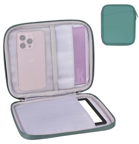 Padded Sleeve Pouch for 6-7 Inch eBook/E-Reader (Teal Blue-PU)