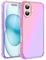 Xylota Coque pour iPhone 16 6,1 Pouces, Transparent Housse Etui Silicone TPU Souple Aesthetic Étui, Antichoc Anti-Rayures Élégant Coloré Protection Caméra Bumper Case pour iPhone 16, Rose/Violet