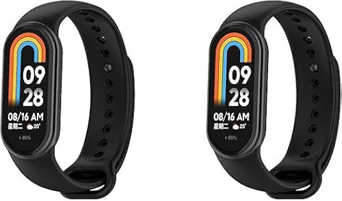 2 Stück Armbänder kompatibel mit Xiaomi Band 9, verstellbares Ersatzarmband aus Silikon für Xiaomi Smart Mi Band 9, Silikon