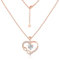 Damen Roségold Halskette, 14K Vergoldet 925 Sterling Silber Mit Zirkon Strass Unendlichkeit Liebe Herz Anhänger für Frauen Schmuck