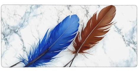 Gaming Mousepad XXXL 1400 x 600 x 3 mm Feder Mauspad, Marmor Mauspad Wasserdicht Anti-Rutsch Gummibasis Desk Mat, Übergröße Erweiterter Schreibtisch Schutz Präzises und langlebiges für Gaming und Büro