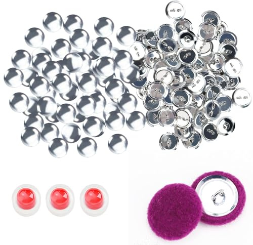 30 Stück Selbstabdeckende Knöpfe, Knöpfe zum Abdecken mit flachen Rückseiten Runder Knopfsatz, Stoffbeutel Abdeckung Knöpfe Knopfabdeckungen Sets für Hüte Hemden Rucksäcke Heimwerkerbedarf (22mm)