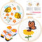 JSRQT 2 Sets Punch Needle Stickerei Set Anfänger, Einfaches Stanznadel Starter Kit mit Schmetterlings Bienen Muster für Erwachsene Kinder, Handgefertigtes Punch Needle Kit DIY Craft für Heimdekoration