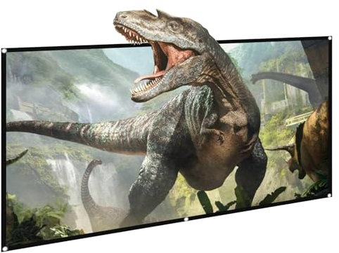 Pantalla de proyector – Pantalla de proyección 4K HD antiluz, cortina de proyector de pantalla grande 16:9 | Paño de película portátil plegable de 60 a 130 pulgadas para cine en casa, pared o techo