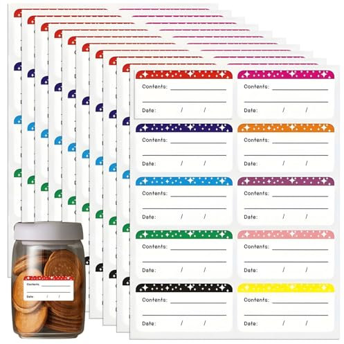 200 Removable Labels Stickers for Food Containers – Waterproof Write-On Freezer Stickers, Easy-Peel & No Residue, Kitchen Storage & Meal Prep (2.3x1.2in)