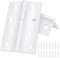 Bisagras plegables de acero inoxidable, 2 unidades, 100 mm × 70 mm, bisagra blanca, para piano, para puertas, ventanas, armarios con 12 tornillos