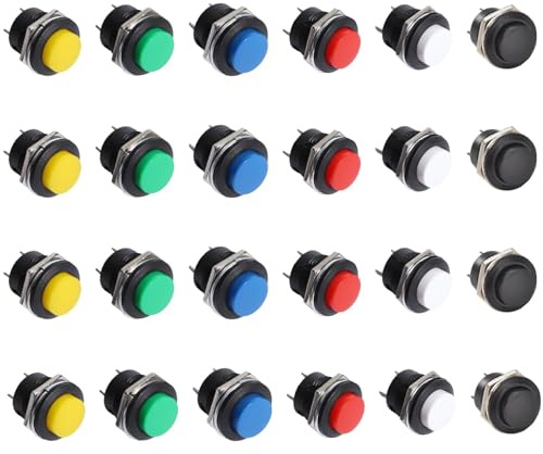 Shengbowi Drucktaster 16MM Momentary Push Button Schalter 3A 250V 2-polig