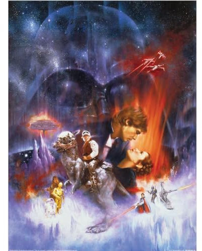 Star Wars Empire Strikes Back Kunstdruck, Violett / Rot, 40cm x 30cm