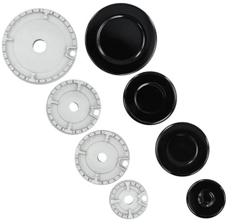 Cooker Hat Set, 8PCS Stove Lid, Oven Cooker Hob Gas Burner Cap, Gas Hob Burner Flame Cap Lid Kit, 55mm 75mm 100mm for Most Gas Stove Burners