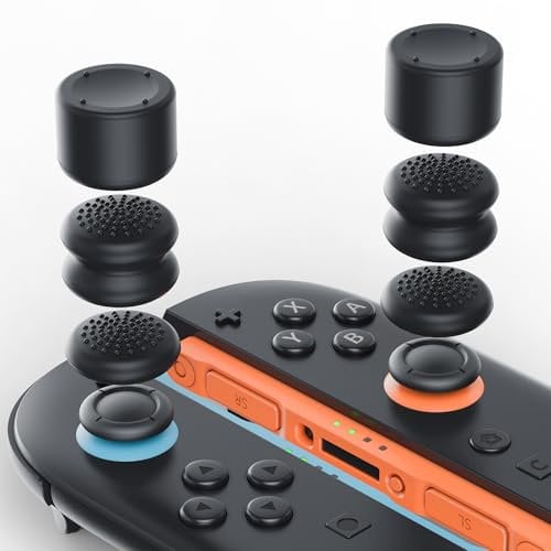 Gorixer 6PS Thumb Grip Kappen für Nintendo Switch 2, Silikon Analog Joystick Kappen Cover für Switch Xbox Series X/S und PS5/Slim/Pro Controller&Schutzzubehör, Schwarz