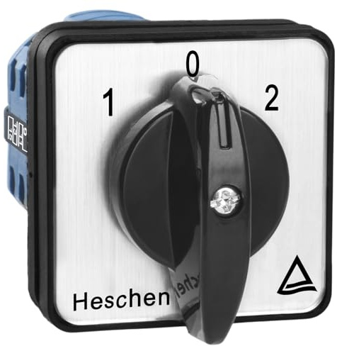 Heschen Universal-Nockenschalter Drehschalter, Wechselschalter, SZW26-20/D404.4, Abgerundeter Griff, 660V 20A, 3 Positionen, 4 Phasen, 16 Klemmen, CE