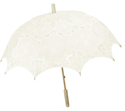 UxicRuya Spitzen Hochzeitsschirm, Retro Kostüm Accessoire für Bühnenauftritte
