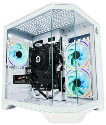 NitroPC - PC Gaming Avanzado Silver (AMD Ryzen 5 5500 3.6 GHz, RTX 3050 8GB, RAM 16GB, M.2 1TB, Windows 11 Pro, WiFi5) Ordenador de sobremesa, PC Gamer (Blanco)