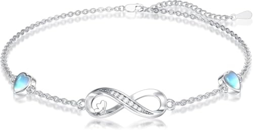 Dorunmo Schmetterlingsarmband 925er Sterlingsilber Infinity-Mondsteinarmbänder Schmetterlingsschmuck Geschenk für Frauen Mutter Ehefrau