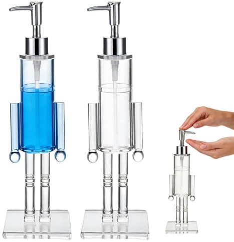 2 Pcs Clear Acrylic Nutcracker Soap Dispenser