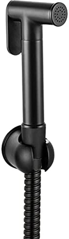 ZUOZUIYQ Bidet-Handbrause, Schwarze Stoffwindel, goldene Toilette, Messing, mit Wasserschlauch, ohne Bohren, Spritzpistolen-Set