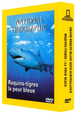 Coffret national geographic;grand requin blanc sous surveillance;requins tigres,la peur bleue