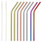 Cikuso Paquet de 10 - Pailles reutilisables de Couleur en Acier Inoxydable - Comprend 2 Longues brosses de Nettoyage