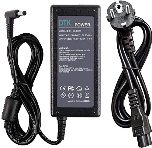DTK Chargeur 19,5V 3,34A 65W Alimentation pour Ordinateur Portable pour Dell Inspiron Vostro AC Adaptateur Connecteur [4.5 * 3.0mm]
