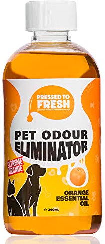 Pet Urine Odour Eliminator & Neutraliser - Natural Cold Pressed Orange Oil Enzyme Cleaner - Makes 4 Litres - Cleans Dog & Cat Smells, Carpet, Bins, Litter Trays - Pet Deodoriser - 250ml