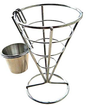 Cabilock Umweltfreundlicher Pommes-Frites-Halter Fingerfood-Zapfen mit Saucensch?pfl?ffeln Frittierkegelhalter mit Saucensch?pfl?ffeln Perfekt für Vorspeisen mit Saucensch?pfl?ffeln