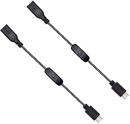 PNGKNYOCN Cable USB C Macho a Hembra, 30cm, para Raspberry Pi 4 (Pack de 2)