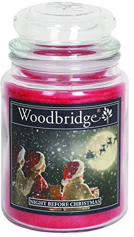 Woodbridge Große Duftkerze im Glas mit Deckel | Night before Christmas | Duftkerze Weihnachten | Kerzen lange Brenndauer | Raumduft für Zuhause | Kerze 2 Docht