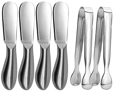 Linwnil coltelli per spalmare formaggio e burro, mini pinze da portata, coltelli multiuso in acciaio inox
