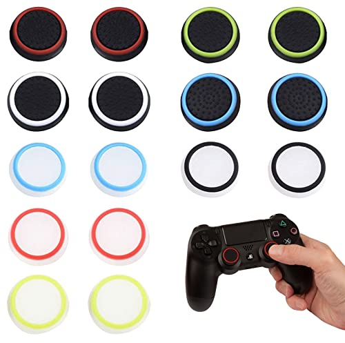 Cubierta Protectora de Apretones de Pulgar de Silicona, Joystick Thumb Stick Funda, Sticks Joystick Accesorios de Protección para PS5,PS4, Xbox 360, PS3 Controladores, 8 Pares, Colores Mezclados